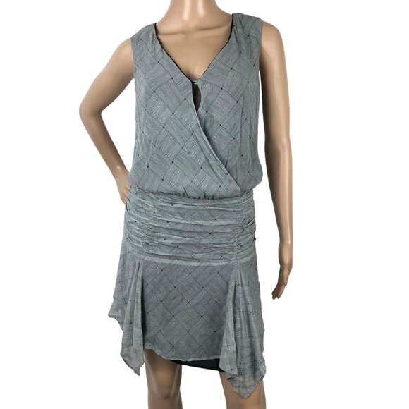 Krisa Dresses & Skirts - Krisa‎ Revolve Ruched Drop Waist Ruffle Mini Dress Size S Party Retro Preppy